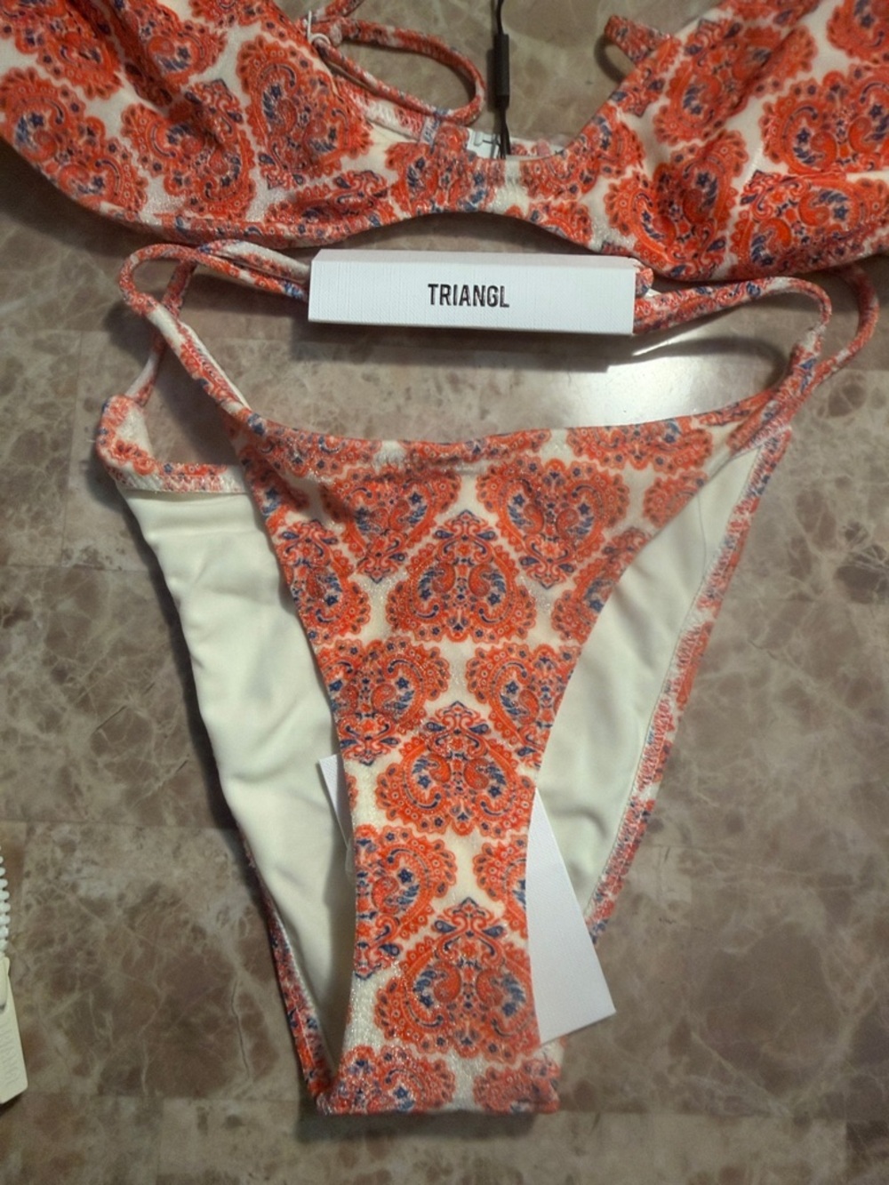 triangl swimwear Orange Paisley Print Bikini Set - Picture 6 of 10